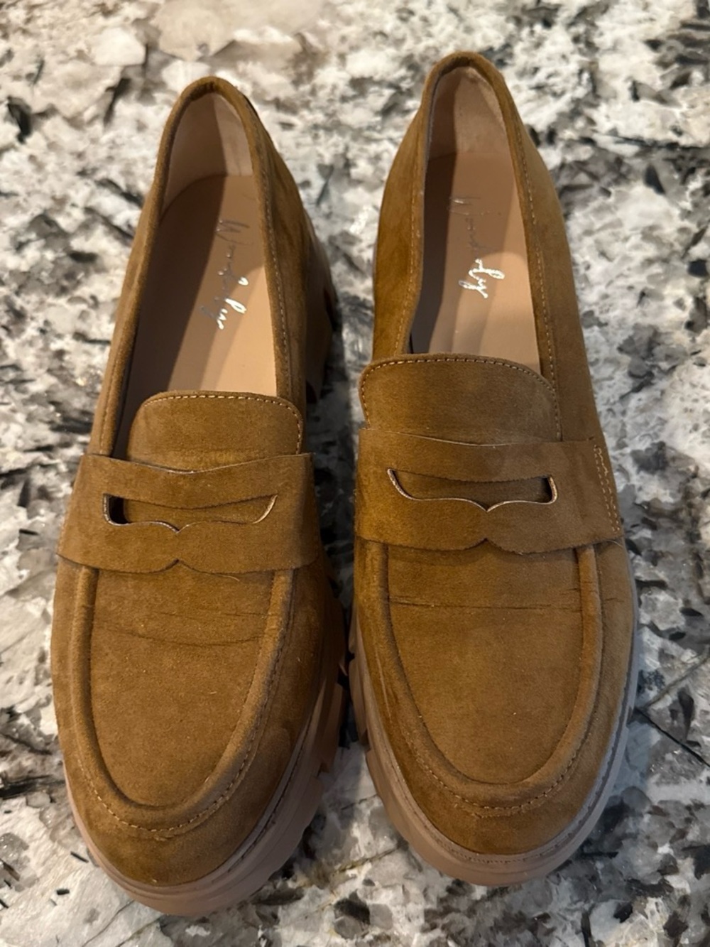 Wonderly Suede Penny Loafers in Tan